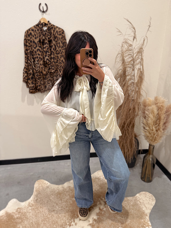 Saguaro Chiffon Top: Ivory