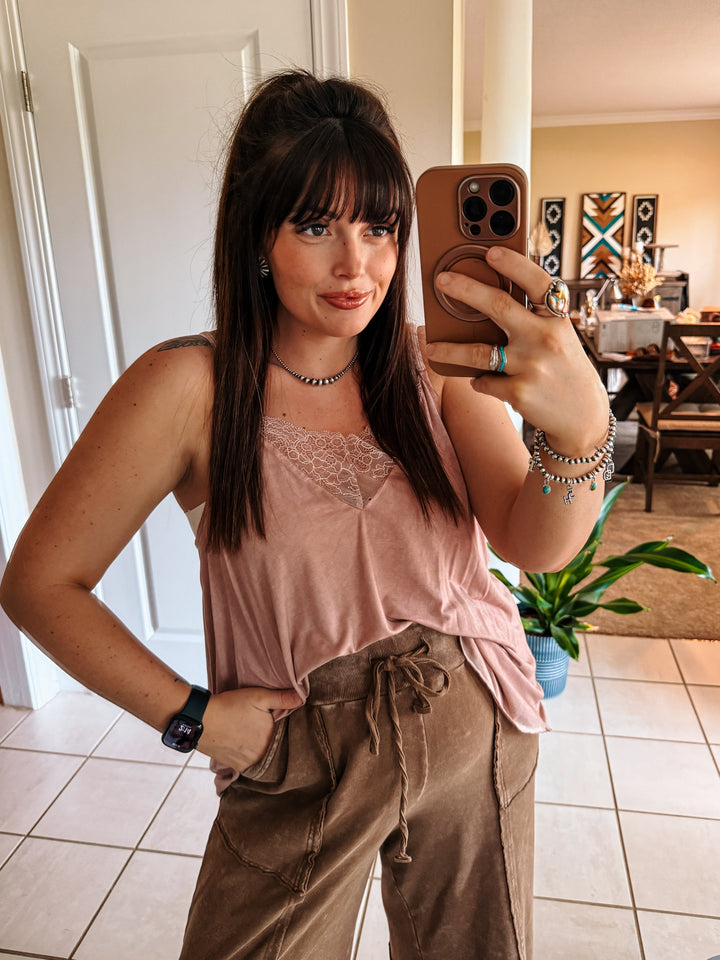 POL Lace Cami: Desert Rose