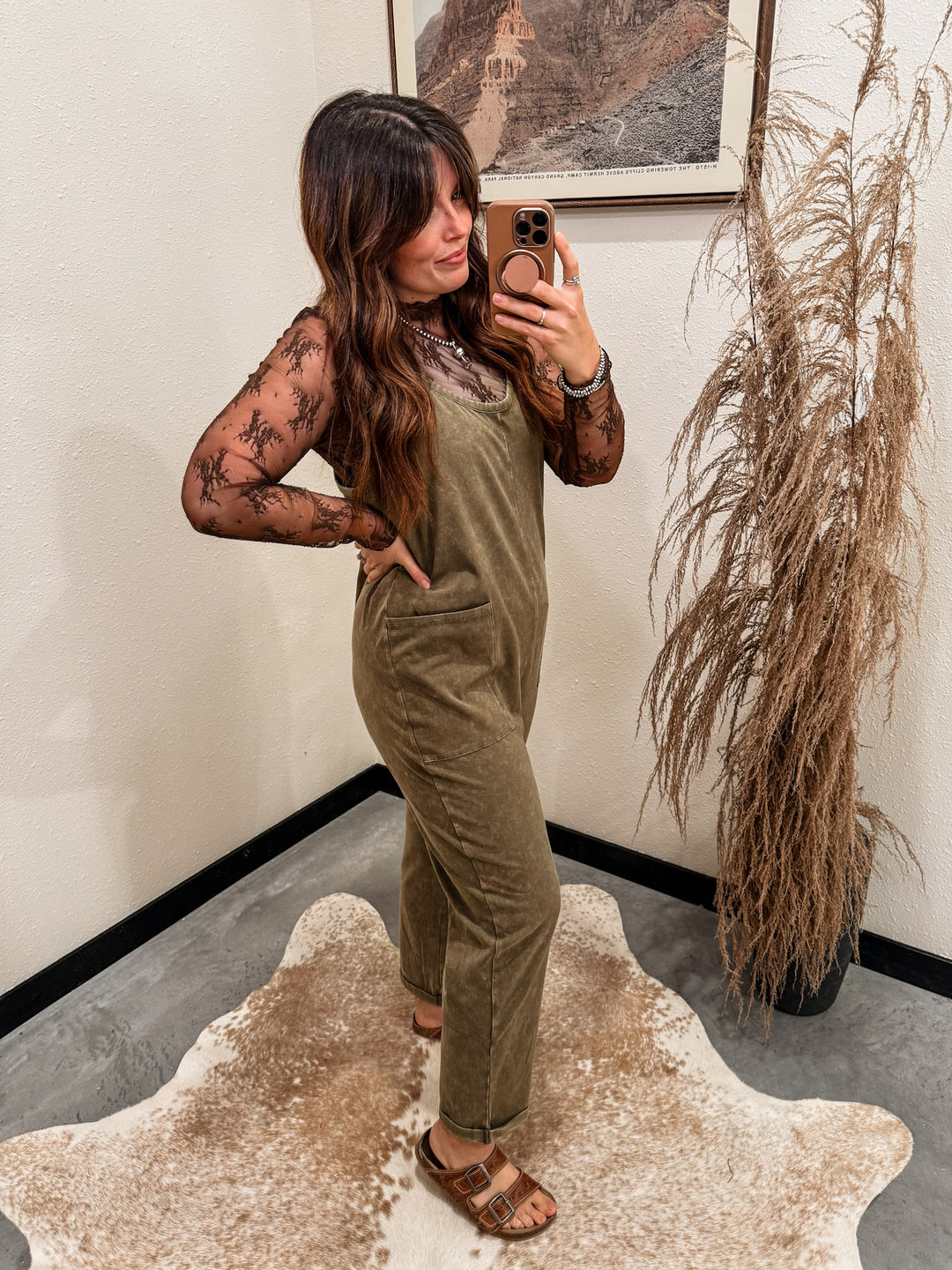 Mineral Wash Overall: Dark Olive