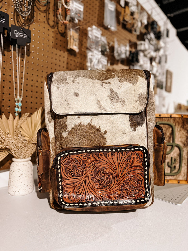 Evangeline Cowhide Backpack #11