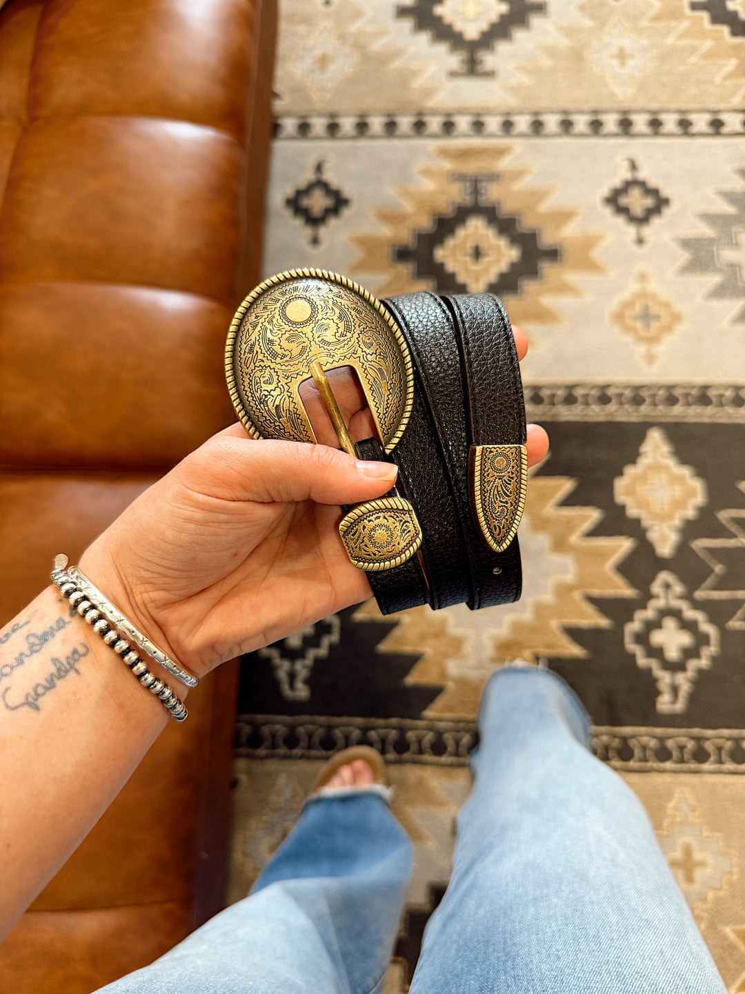 Kickin' Brass Belt: Black