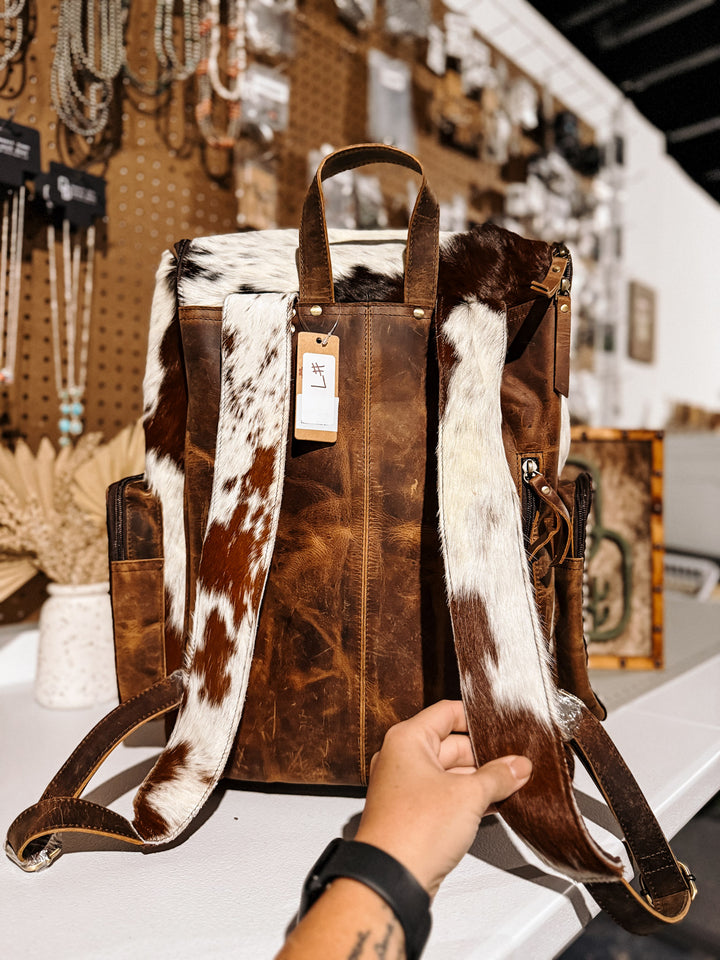 Evangeline Cowhide Backpack #7