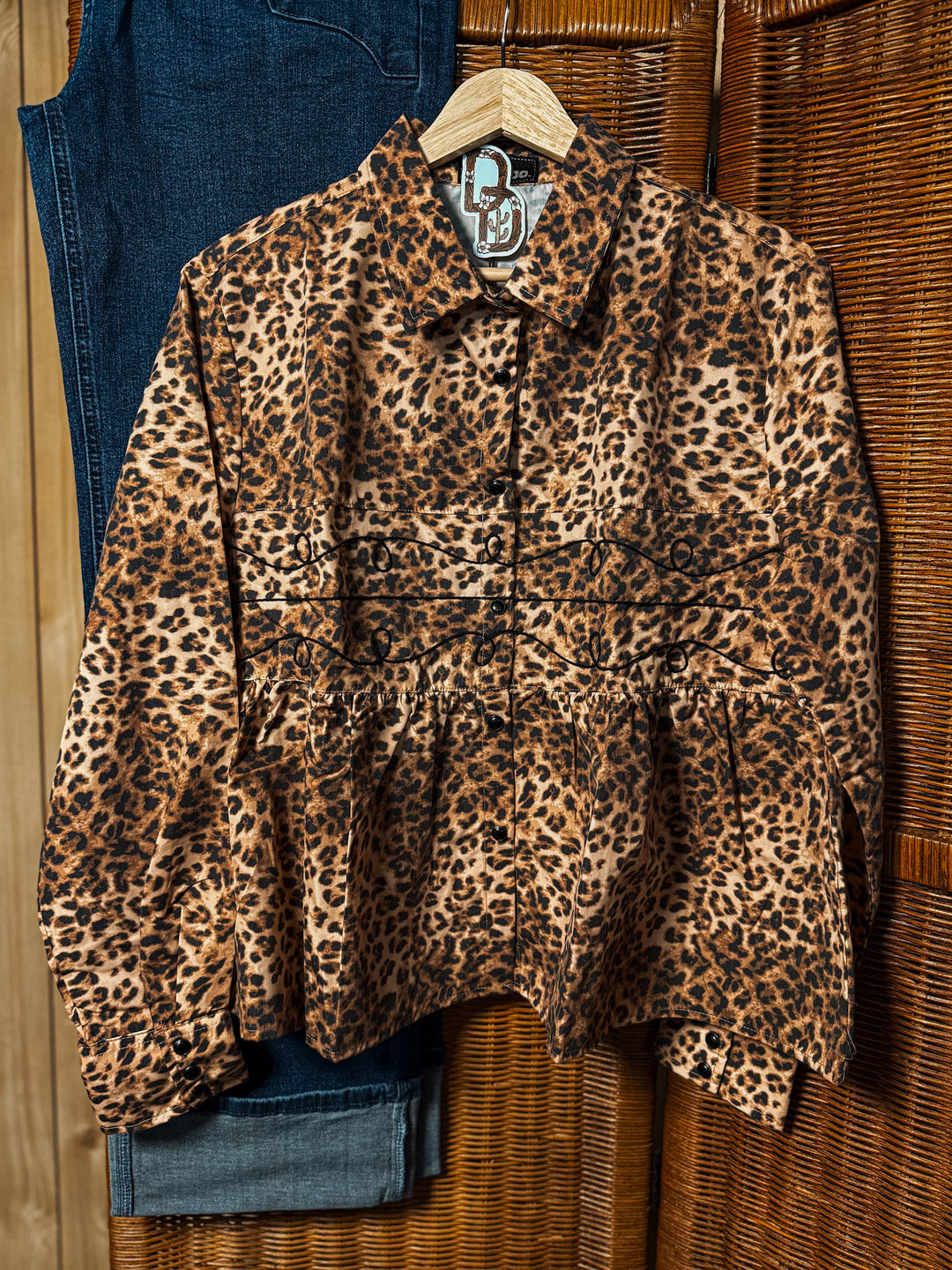 Loopty Leopard Snap Up Top