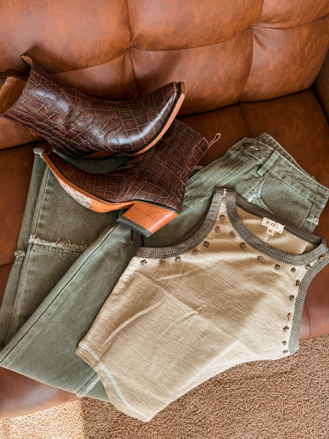 POL Rural Girl Tank: Olive