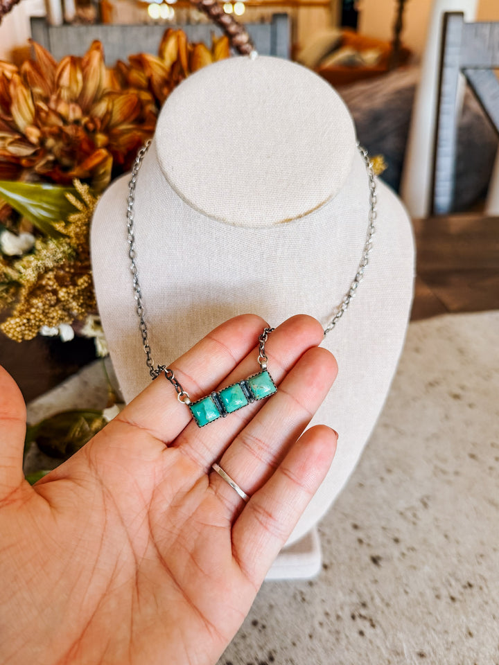 Square Bar Kingman Necklace