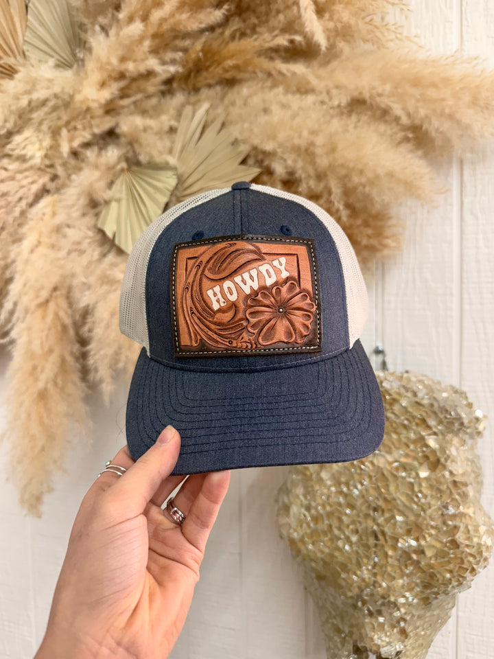 HOWDY Tooled Hat: Denim