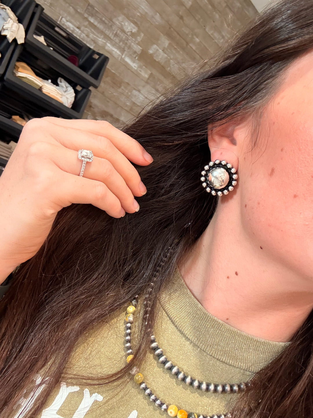 Smooth Concho Post Earring