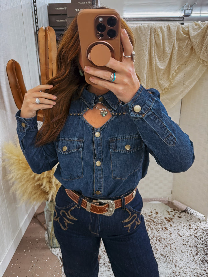 Casey James Keyhole Denim Top