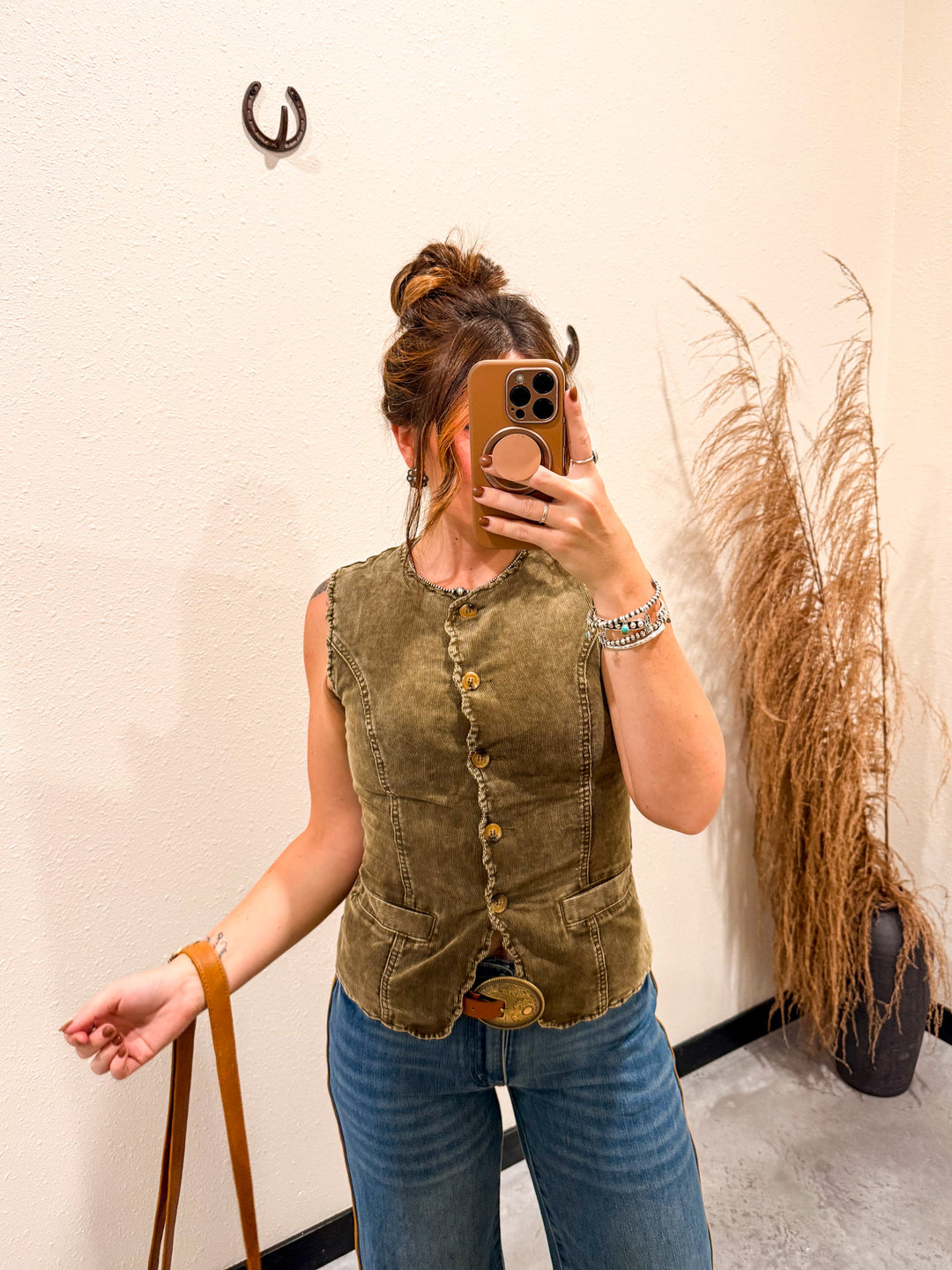 Corduroy Scallop Vest Top