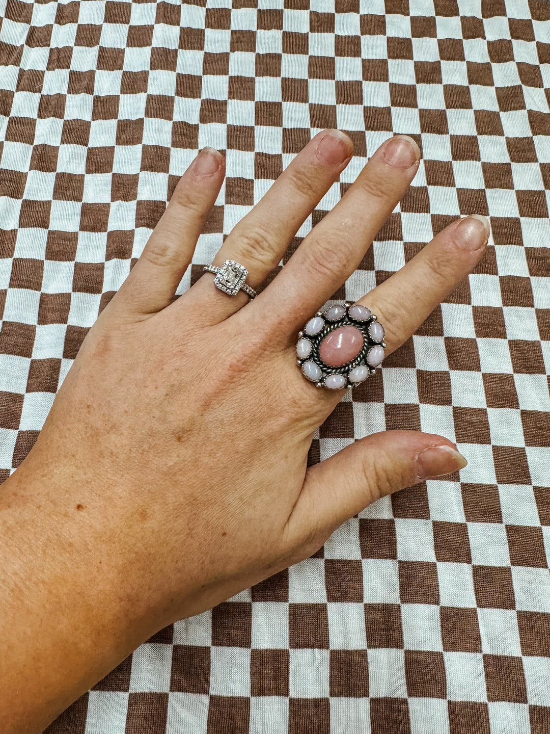 HaDa: Pink Opal Cluster Ring