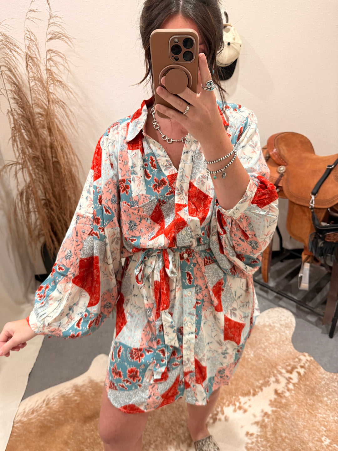 Red and Blume Tunic Dress