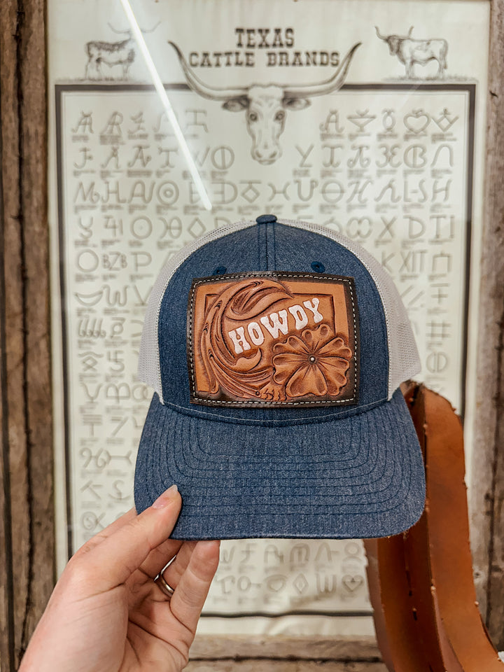 HOWDY Tooled Hat: Denim