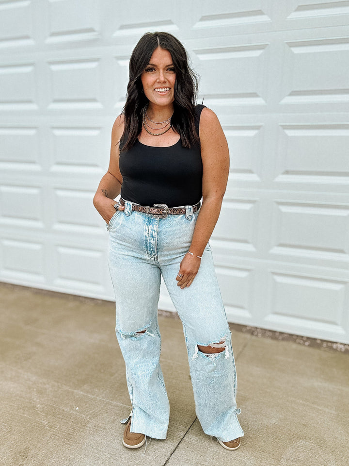 Essentials Tank Bodysuit: Black