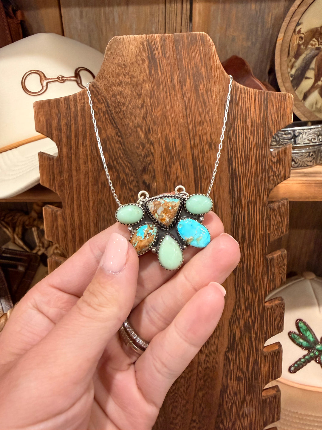 Dynasty Turquoise Cluster Necklace #1