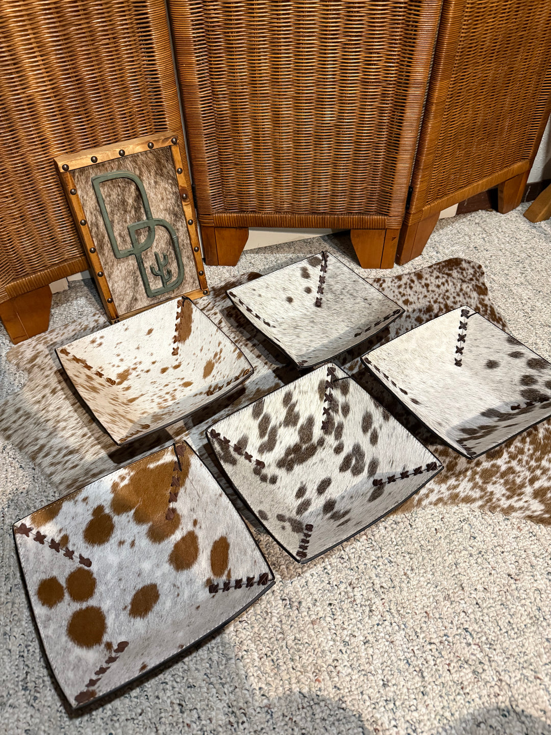 Cowhide & Leather Decorative Bowl