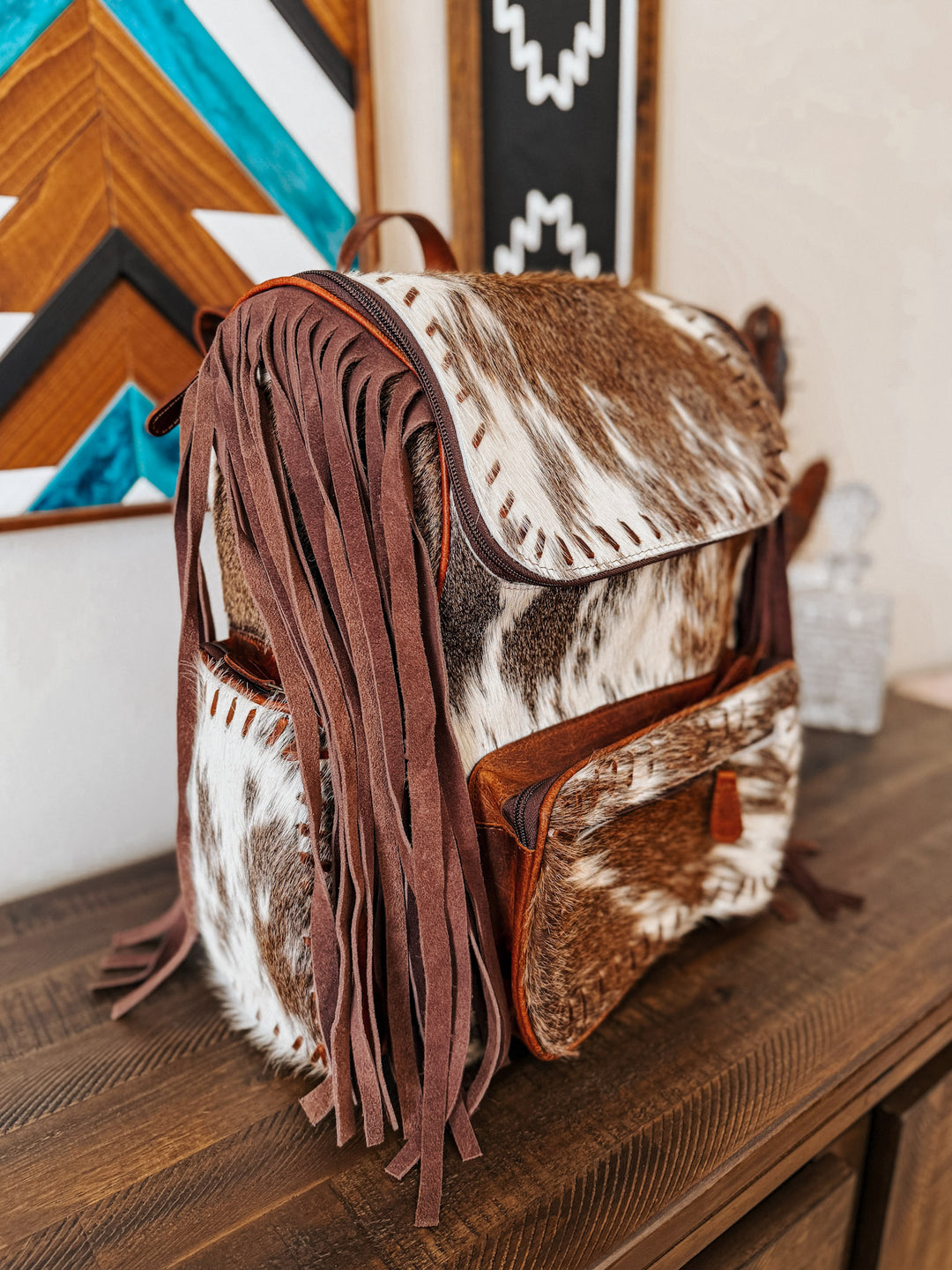 Fringed Out Cowhide Backpack #4