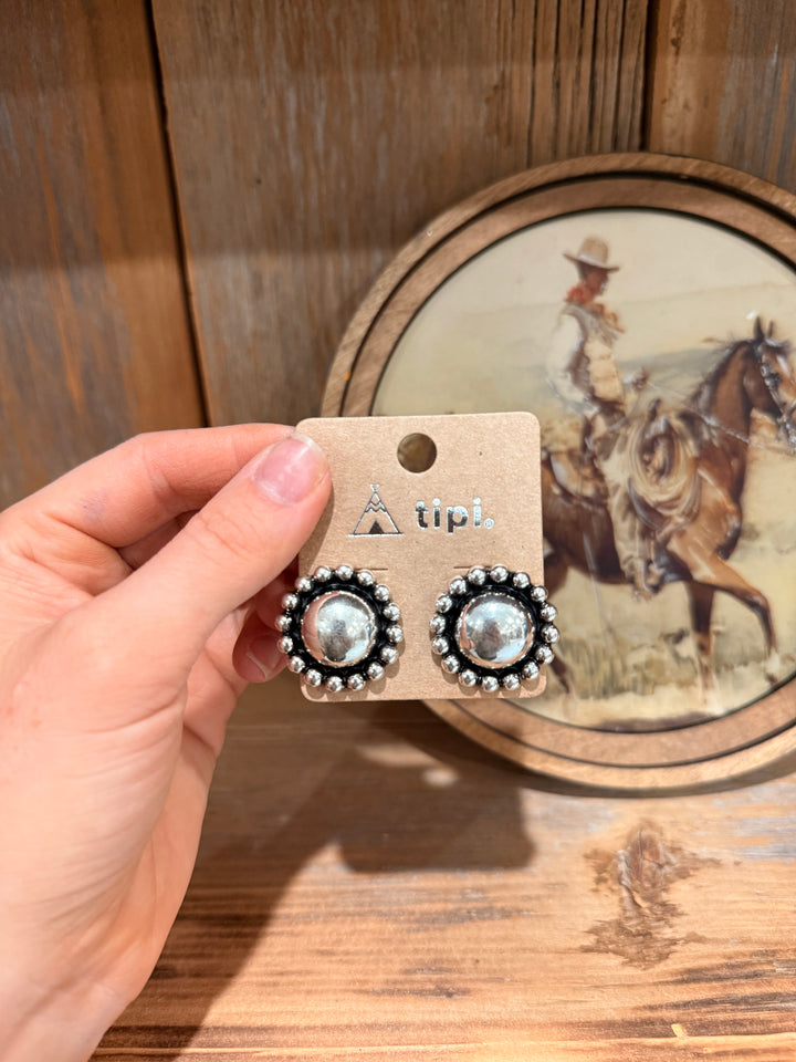 Smooth Concho Post Earring
