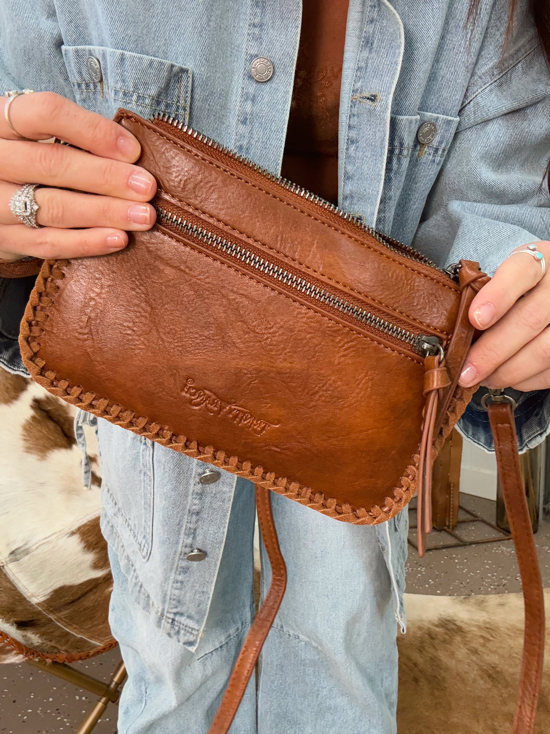 Sterling Tooled Clutch Crossbody