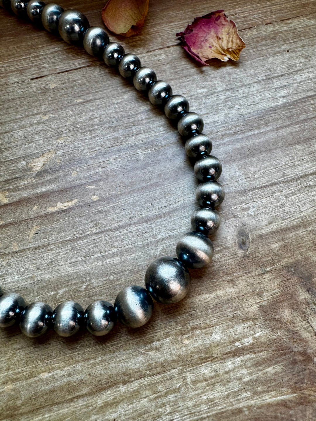 Graduated Silver Pearl Necklace - 20.5” - 10 to 14mm