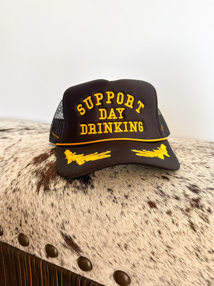 Support Day Drinking Captain Trucker Hat