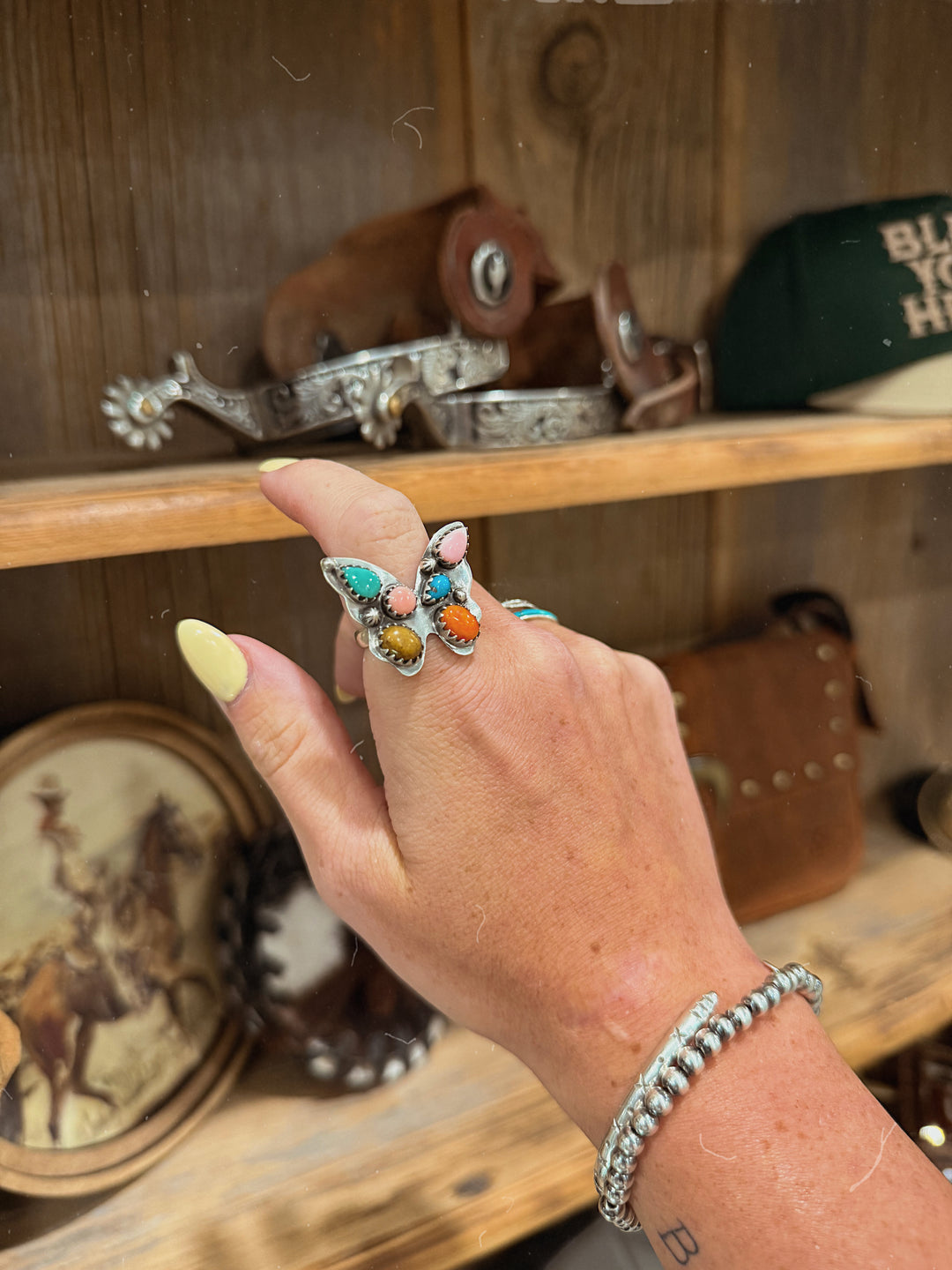 Rainbow Wings Turquoise Ring - Adjustable