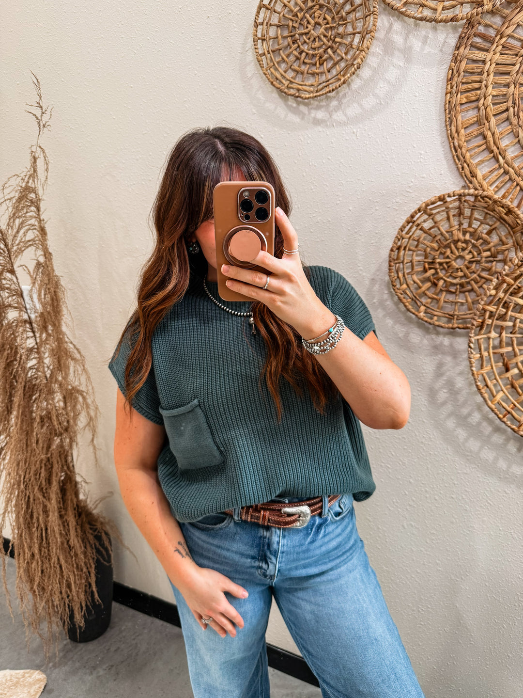 Sedona Knit Vest: Ash Jade