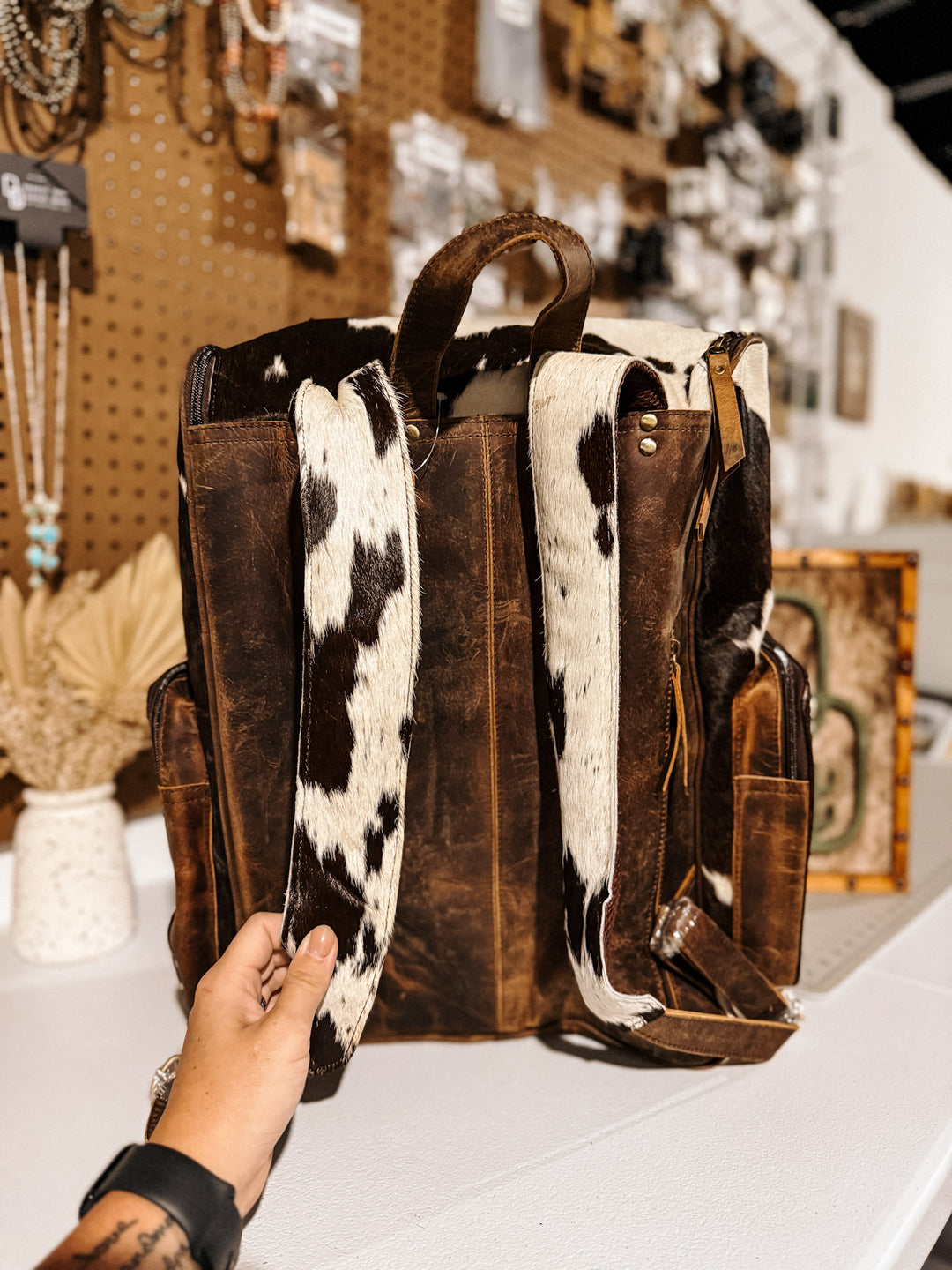 Evangeline Cowhide Backpack #12