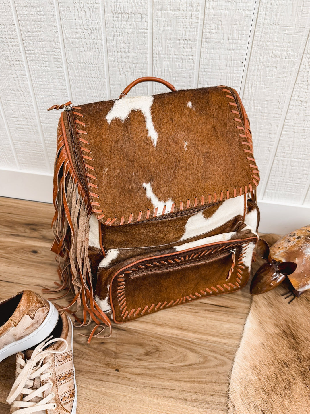 LuLu Fringe Cowhide Backpack