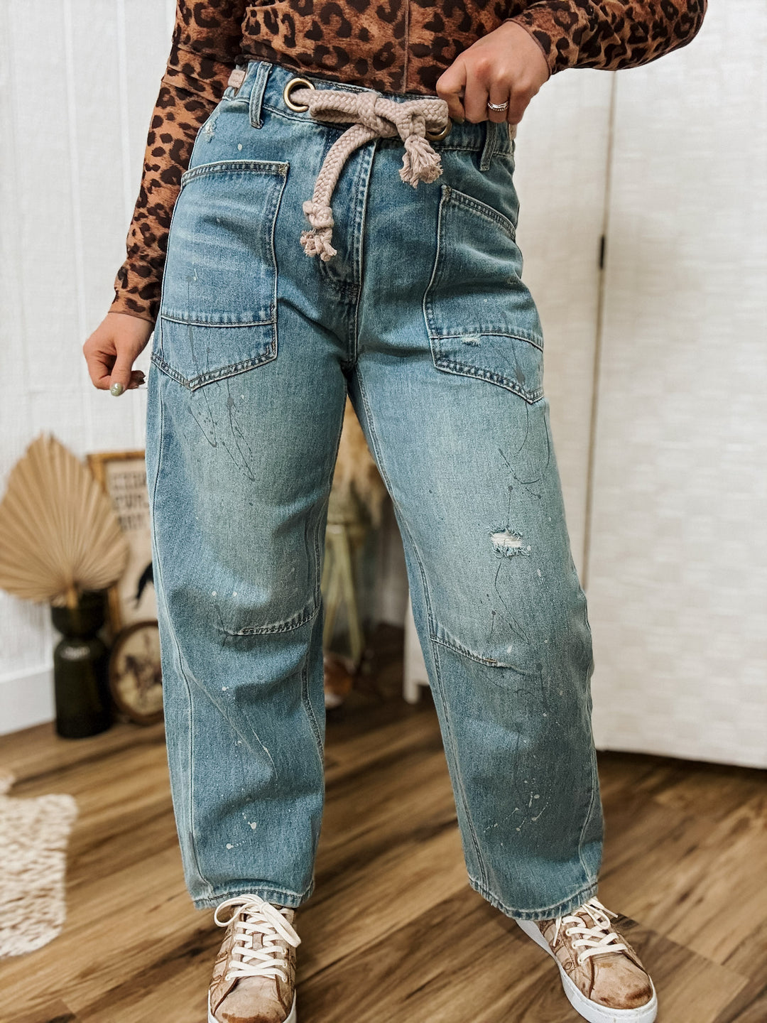 Braided Barrel Jeans