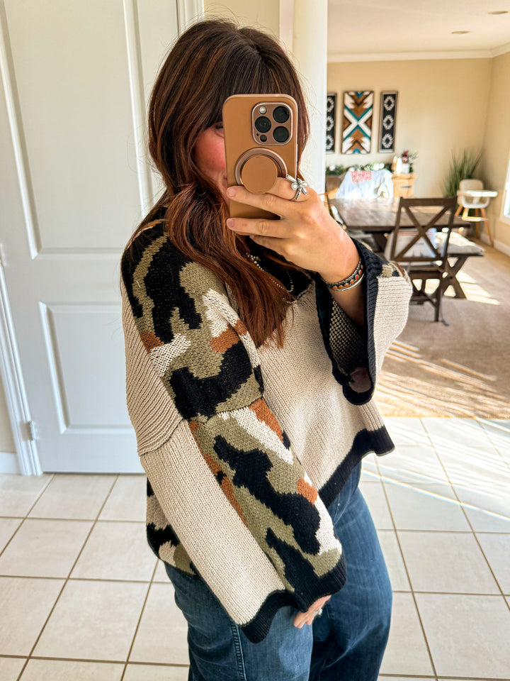 Camouflage Knit Sweater