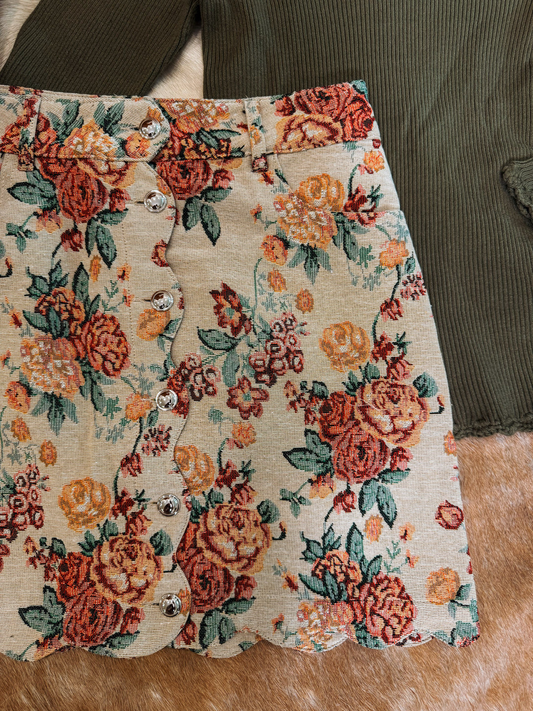 Thrifted Scalloped Skirt