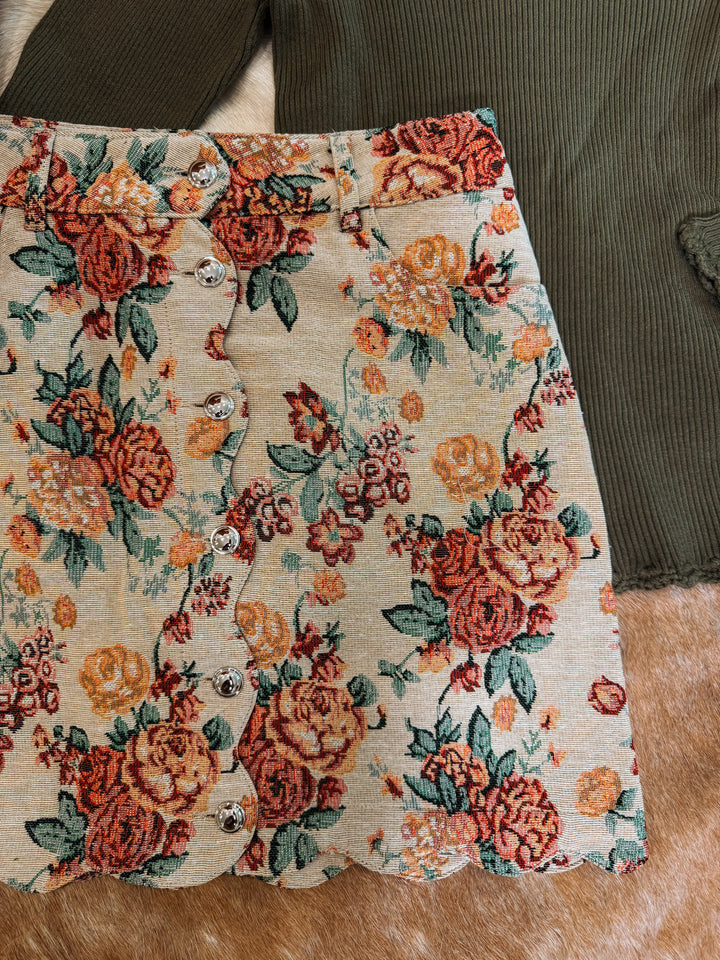 Thrifted Scalloped Skirt