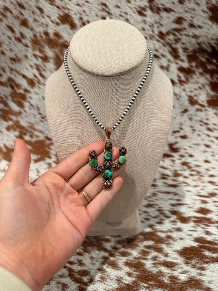Sonoran & Copper Cactus Pendant