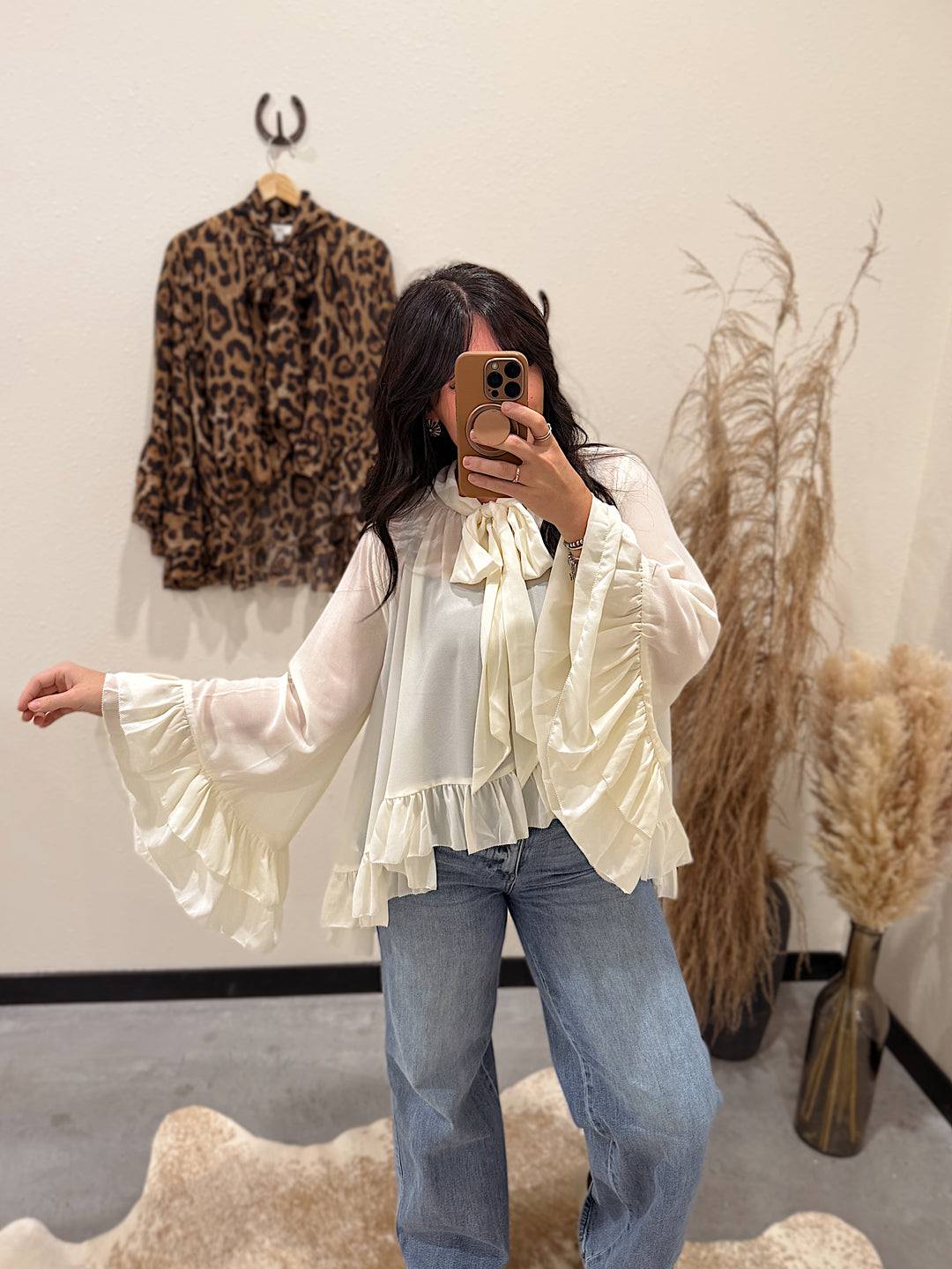 Saguaro Chiffon Top: Ivory