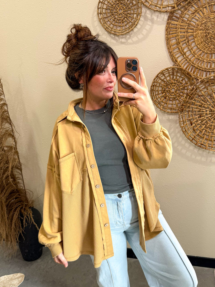 Jude & Judd Waffle Knit Button Up