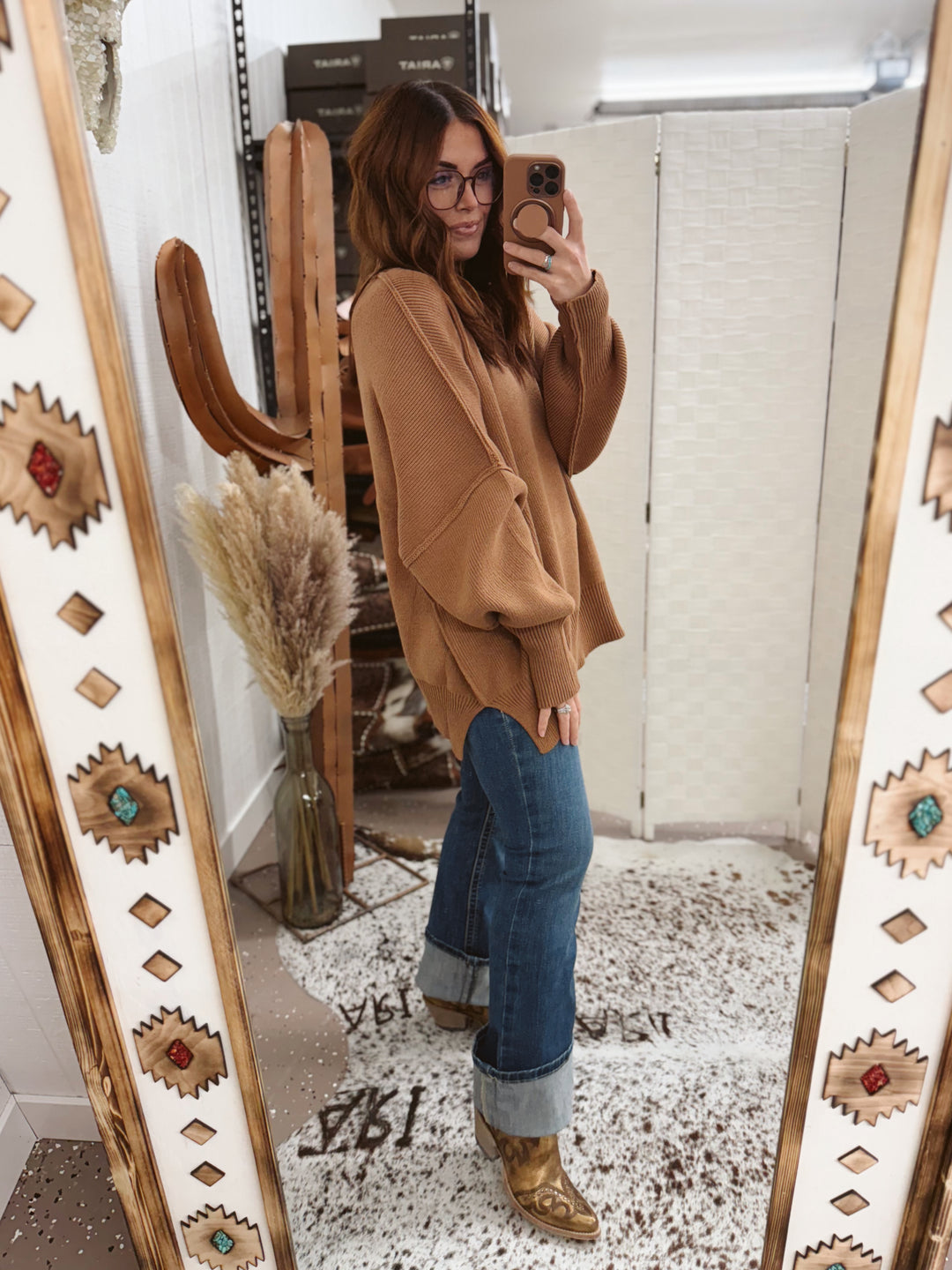 Kylie Sweater: Deep Camel