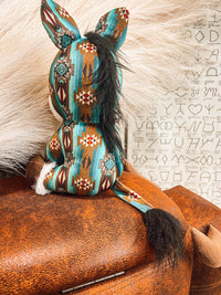 Small Horse Stuffy: Turquoise Aztec