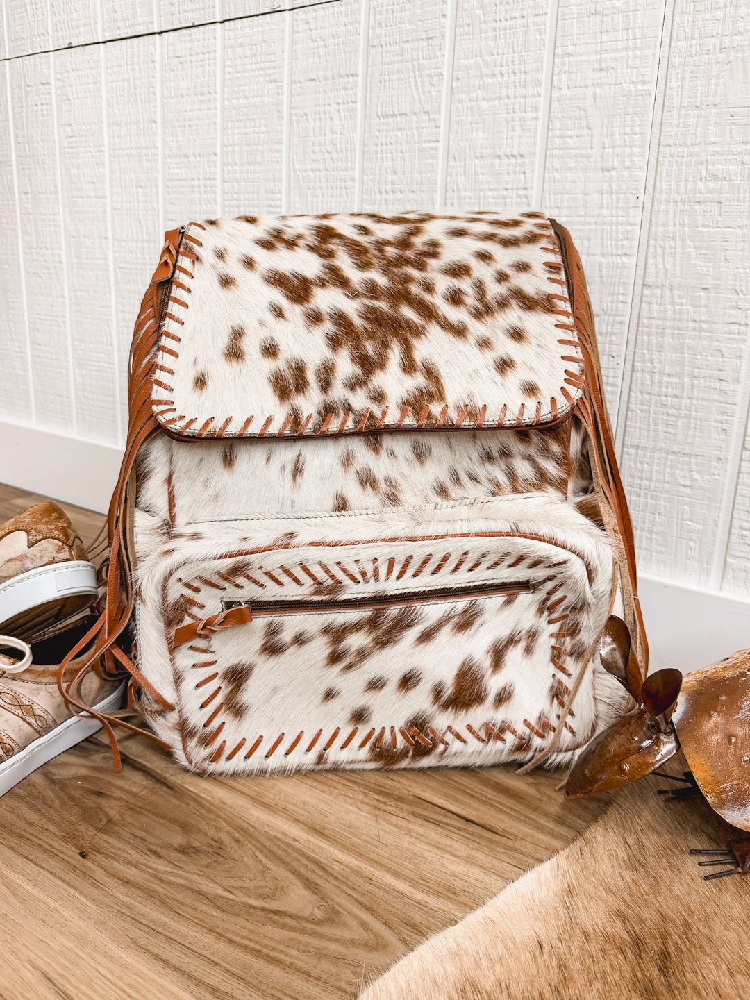 LuLu Fringe Cowhide Backpack