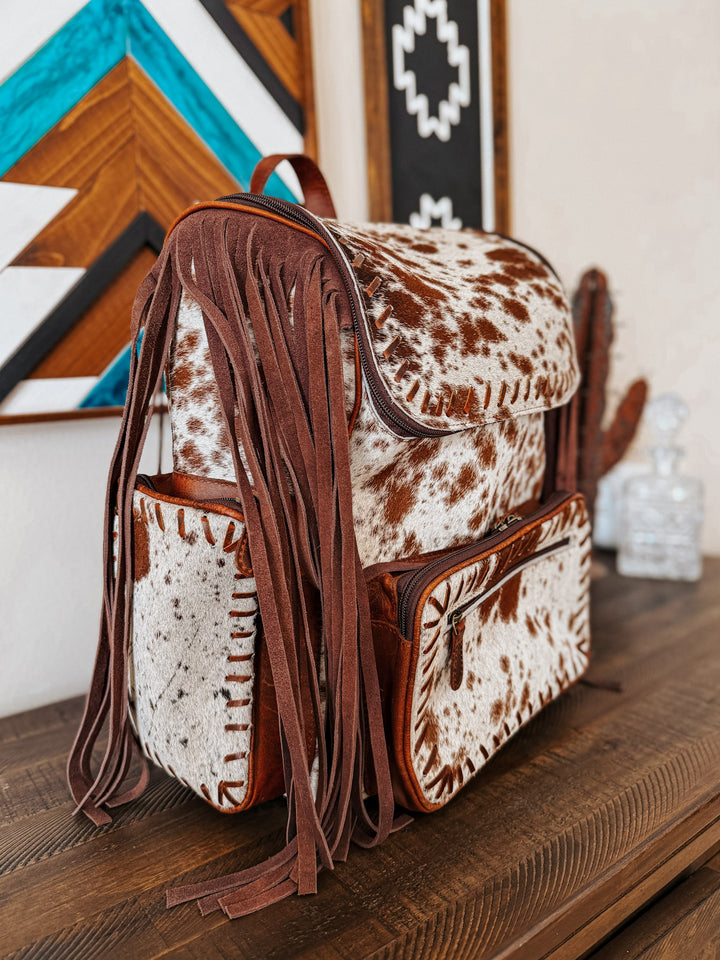 Fringed Out Cowhide Backpack #2