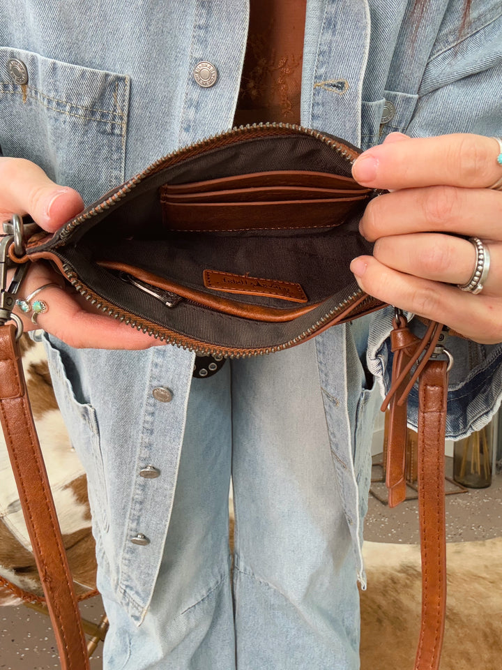 Sterling Tooled Clutch Crossbody