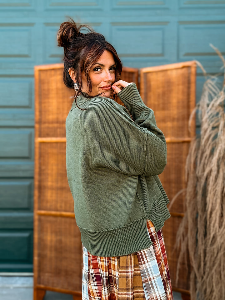 Extra Olive Knit Sweater