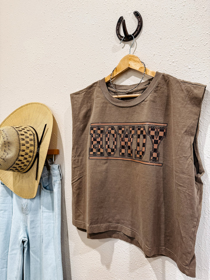 Howdy Checkered Boyfriend Tank