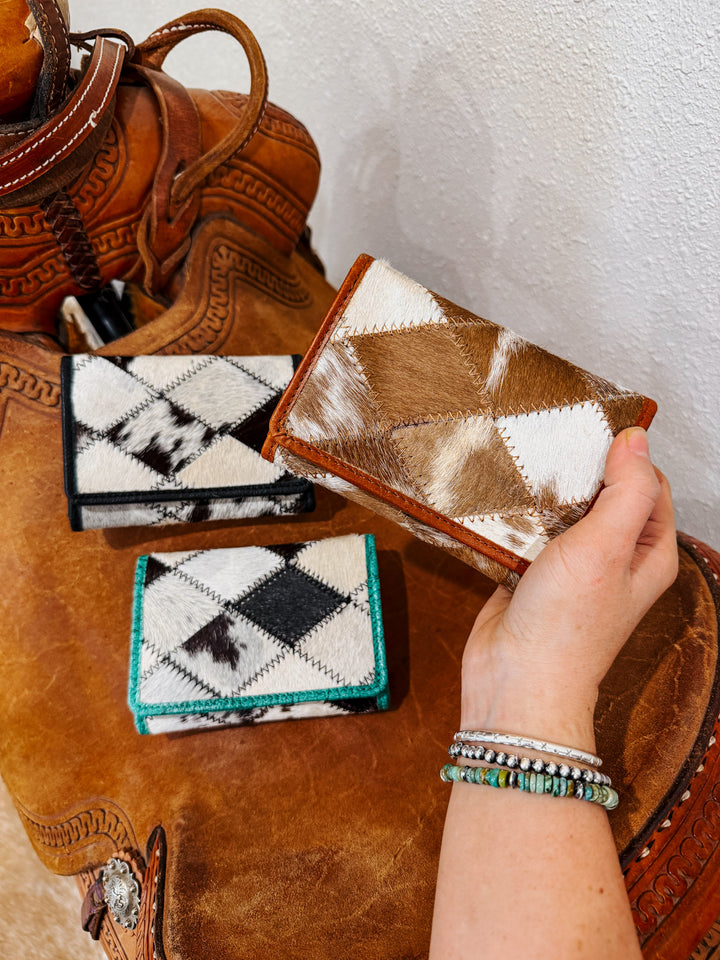 Diamond Cowhide Trifold Wallet