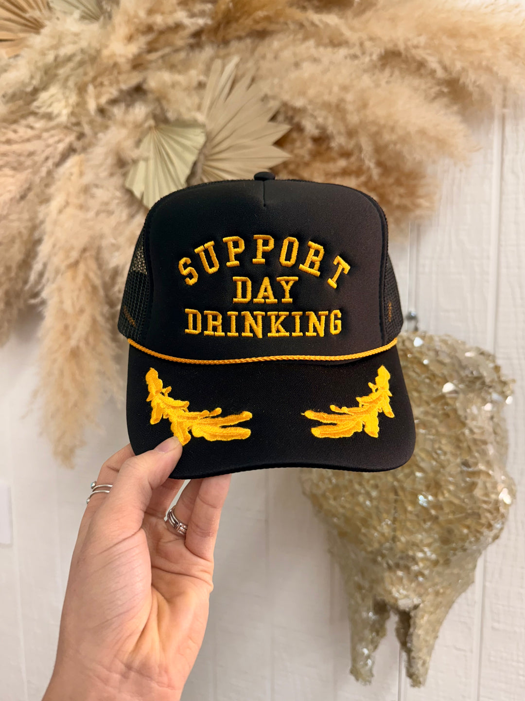 Support Day Drinking Captain Trucker Hat