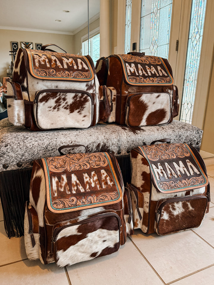 MAMA Cowhide Inlay Backpack