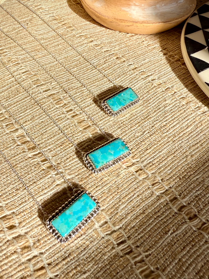 Kingman Turquoise Bar Necklace