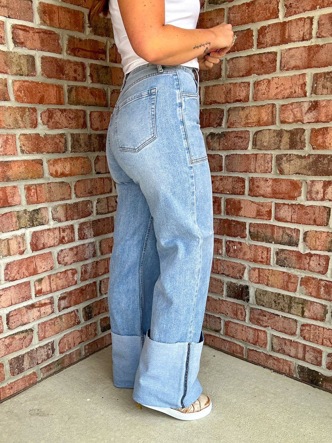 Wyatt Cuffed Wide Leg Jean