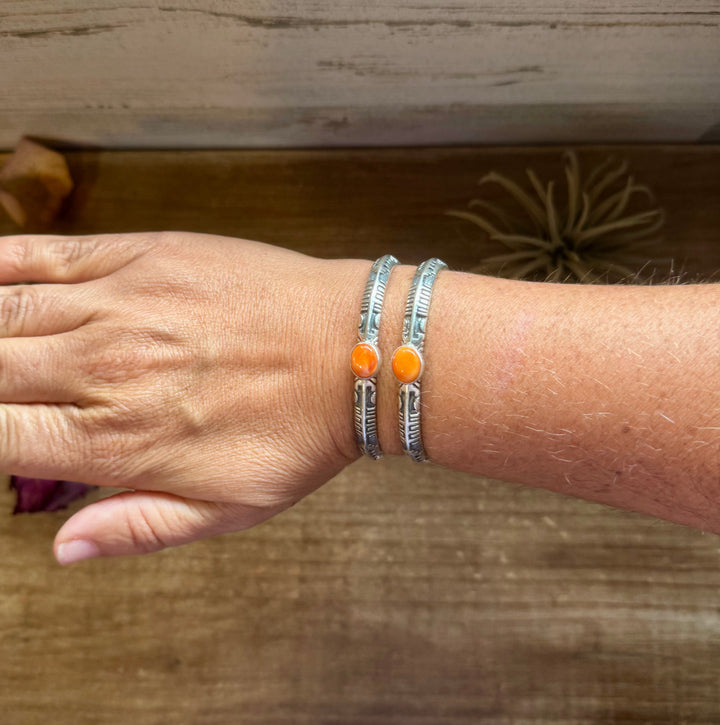 Orange Spiny Oyster Cuff Bracelet