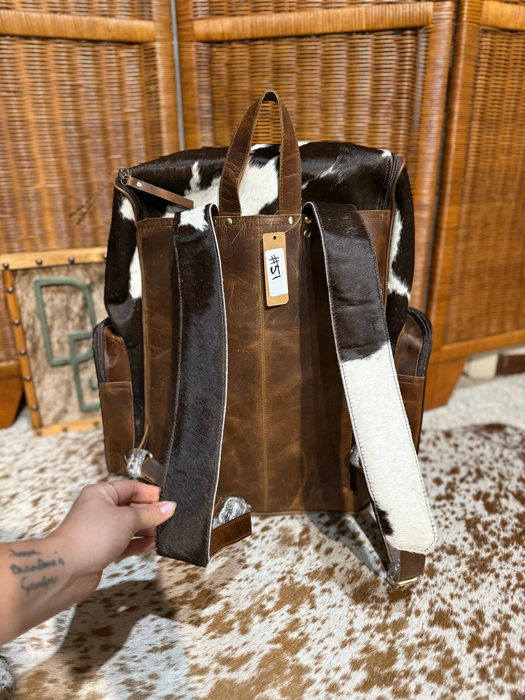Evangeline Cowhide Backpack #53