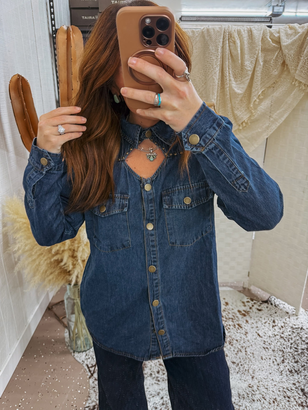 Casey James Keyhole Denim Top